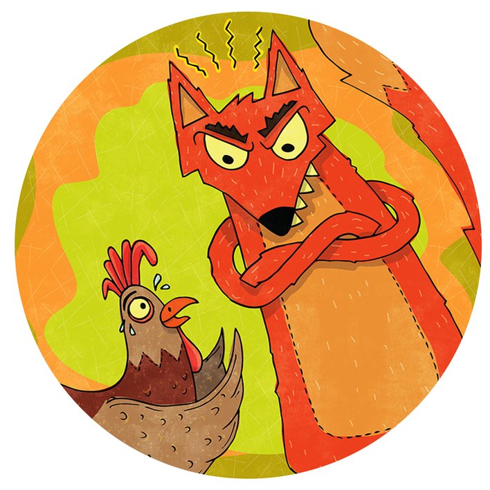  Fox and Rooster