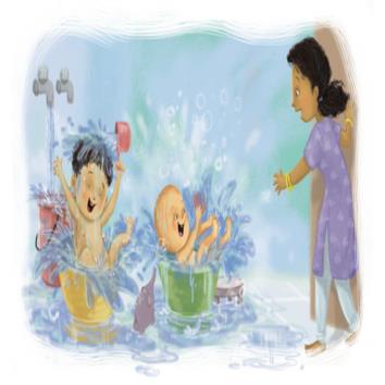  Bath time for Chunnu and Munnu