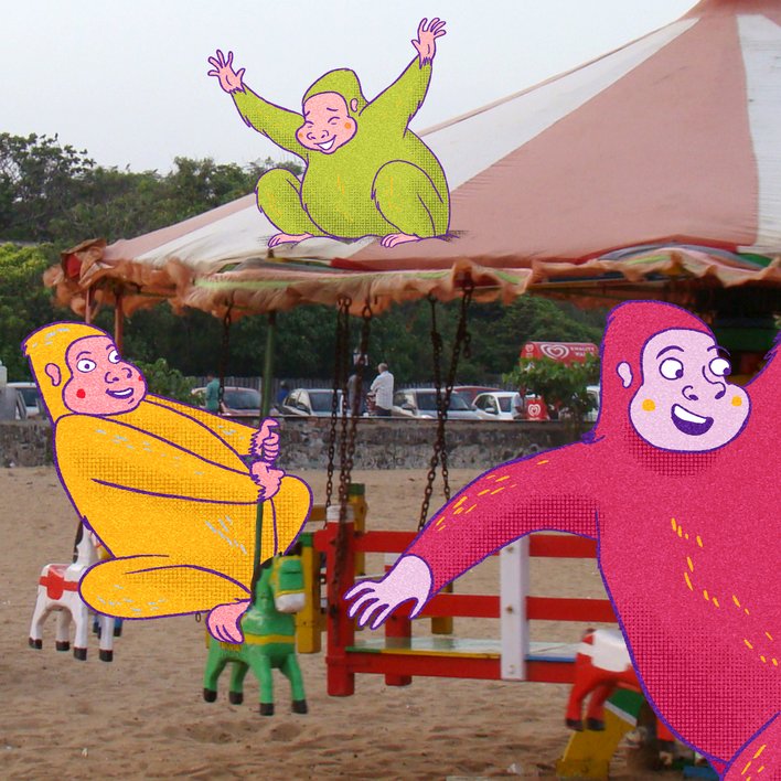 GORILLAS GO TO THE BEACH